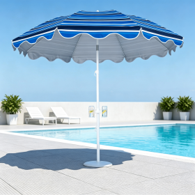 7 FT Beach Umbrella with Sand Anchor UPF 50+ for Garden Pool Backyard Protection against UV Rays