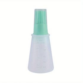 1pc 2.2oz Brand Silicone BBQ Oil Bottle Brush With Flat-Bottom Design; Perfect For Barbecue; Cooking And Baking - Heat-Resistant; Easy To Clean A (Color: Green)